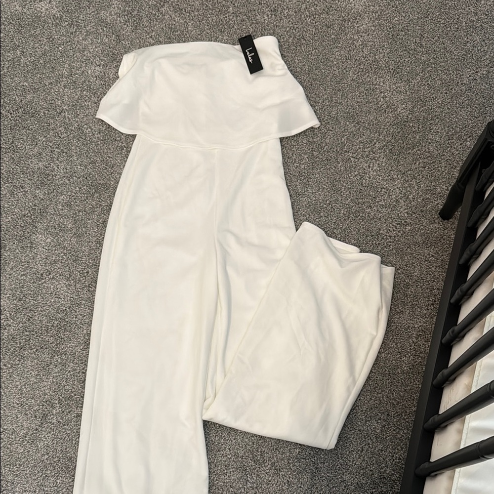 Lulu’s White Strapless Jumpsuit